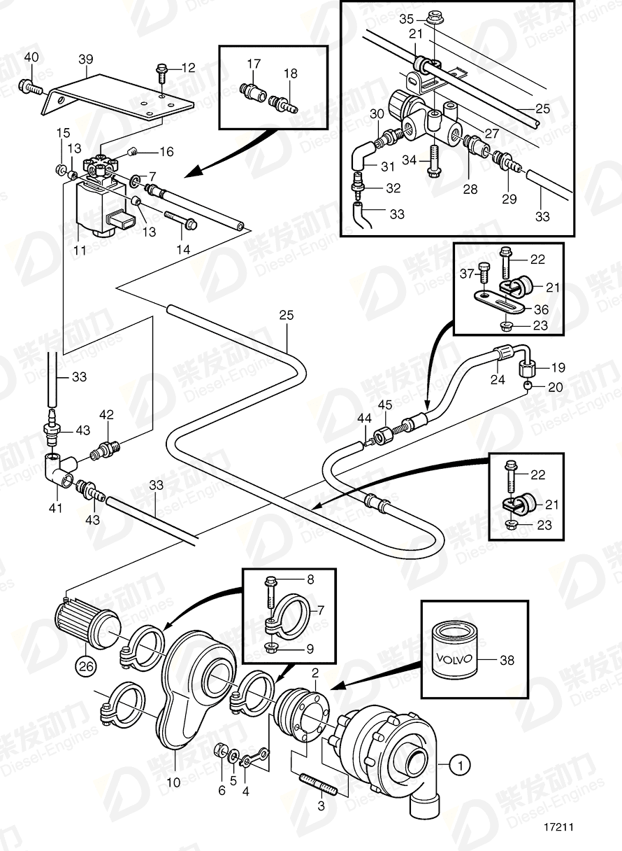 VOLVO Elbow nipple 976958 Drawing